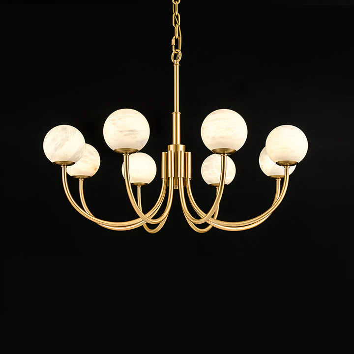 Gold Alabaster Round Chandelier - Nuvé