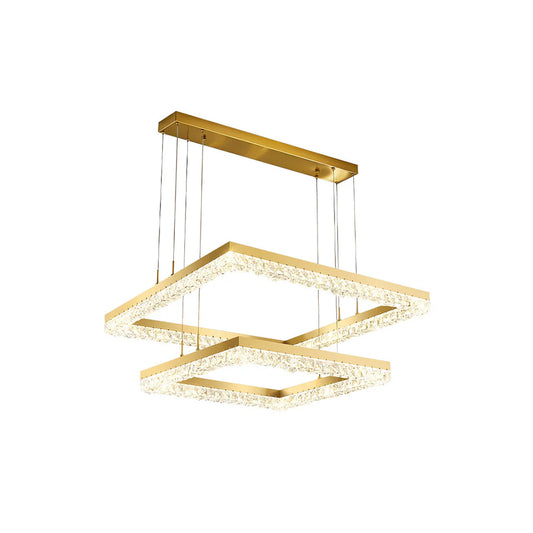 Gold Square Crystal Chandelier - Nuvé