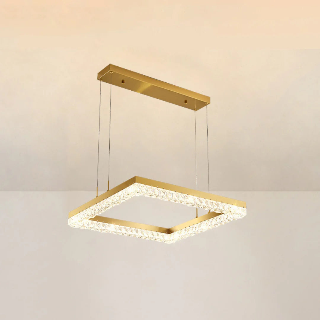 Gold Square Crystal Chandelier - Nuvé