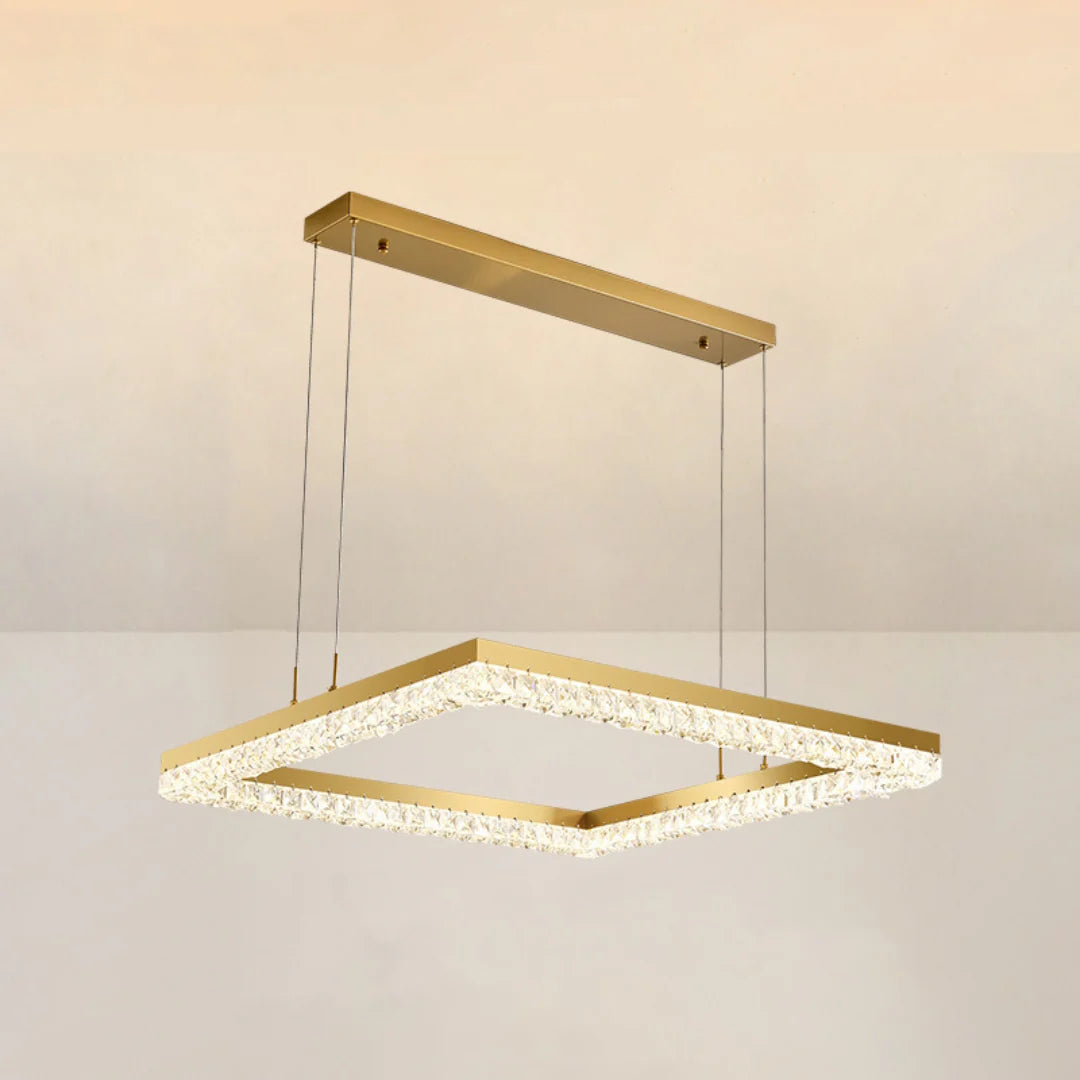 Gold Square Crystal Chandelier - Nuvé
