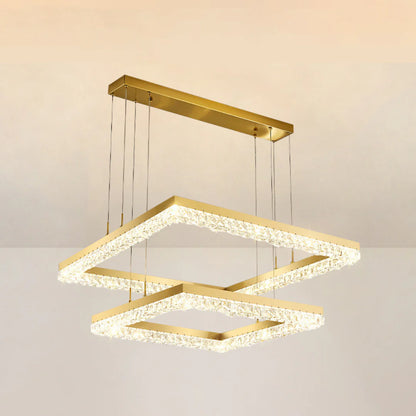Gold Square Crystal Chandelier - Nuvé