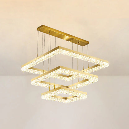 Gold Square Crystal Chandelier - Nuvé