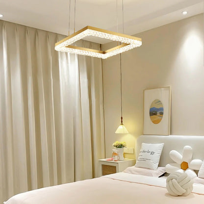 Gold Square Crystal Chandelier - Nuvé