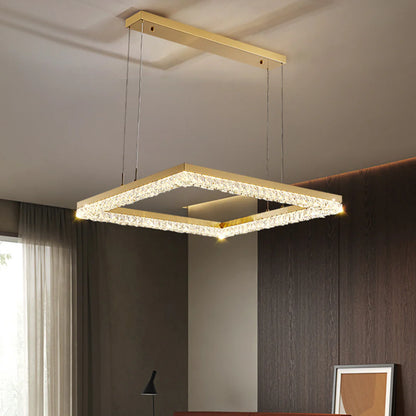 Gold Square Crystal Chandelier - Nuvé