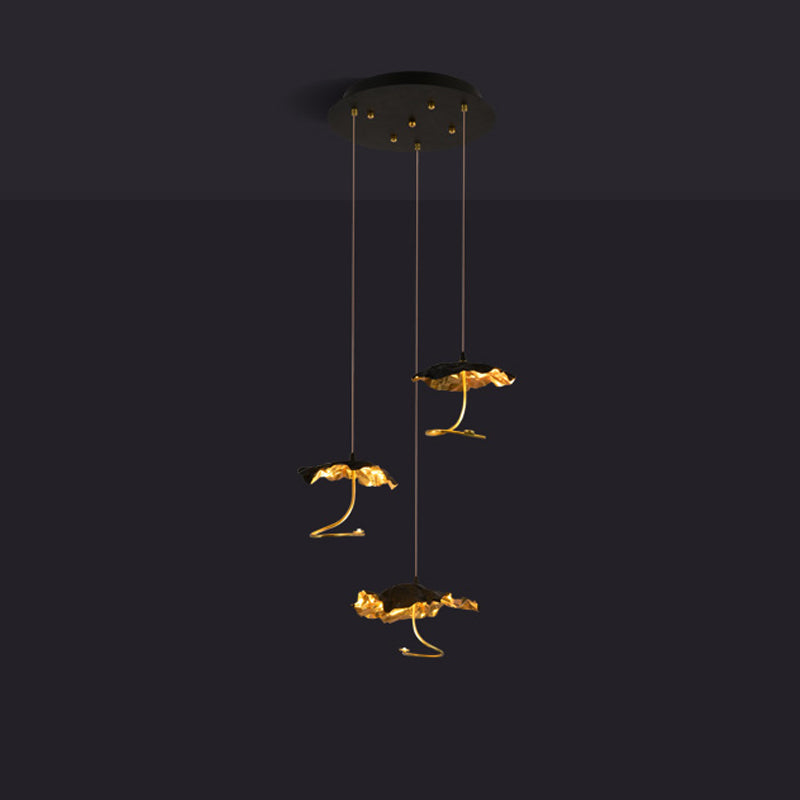Gold brass aviary constellation chandelier with moon design, featuring intricate star and celestial details, by korewolamp.