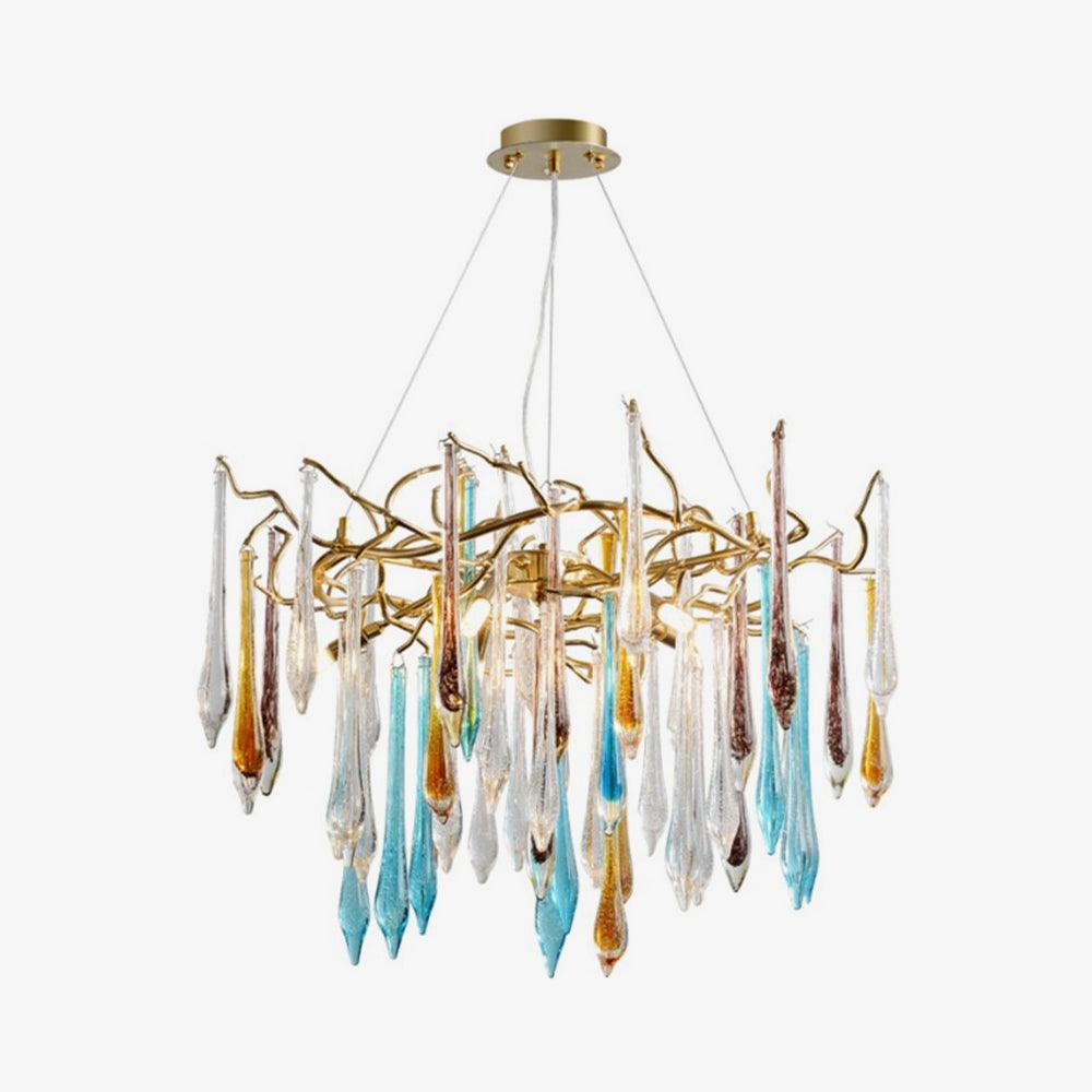 Gold Round Teardrop Chandelier - Nuvé