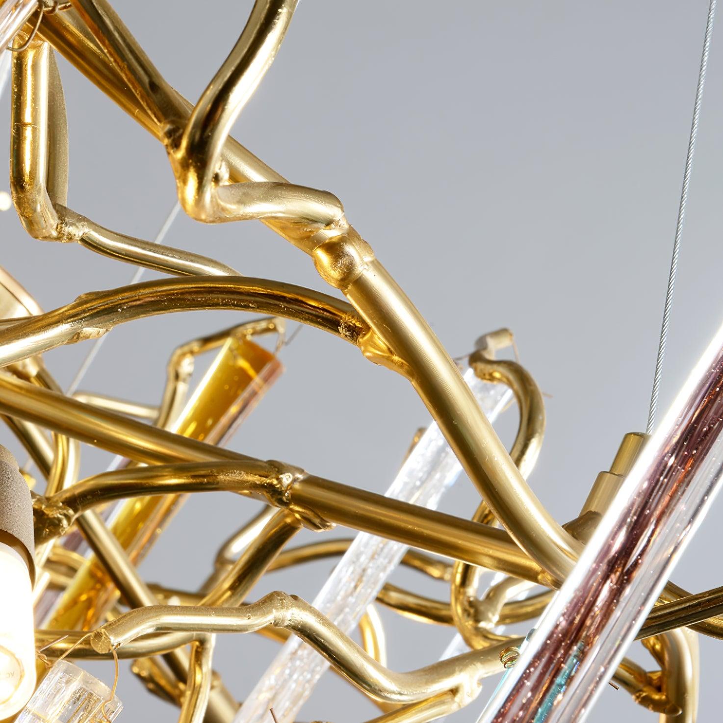 Gold Round Teardrop Chandelier - Nuvé