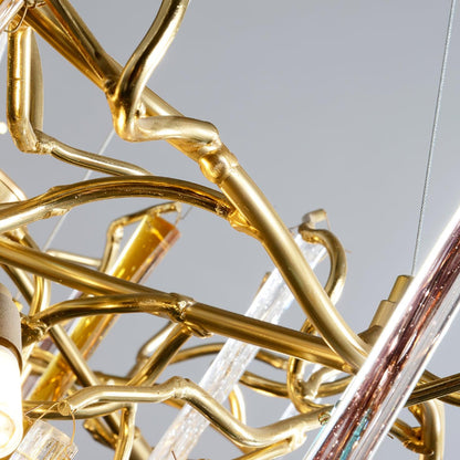 Gold Round Teardrop Chandelier - Nuvé