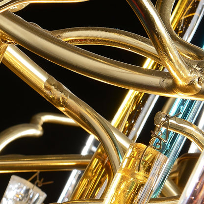 Gold Round Teardrop Chandelier - Nuvé