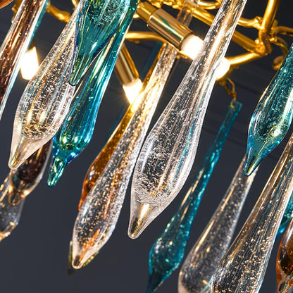 Gold Round Teardrop Chandelier - Nuvé