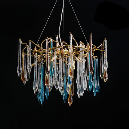 Gold Round Teardrop Chandelier - Nuvé