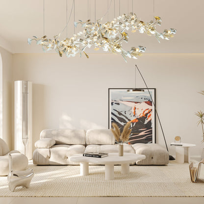 Gold White Leaves Combination Gingko Chandeliers - Nuvé