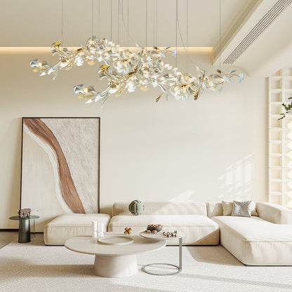 Gold White Leaves Combination Gingko Chandeliers - Nuvé
