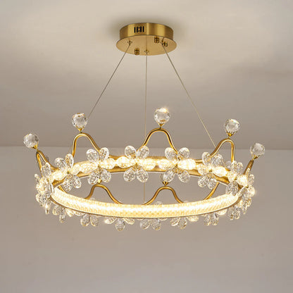 Golden Crown Garland Crystal Chandelier - Nuvé