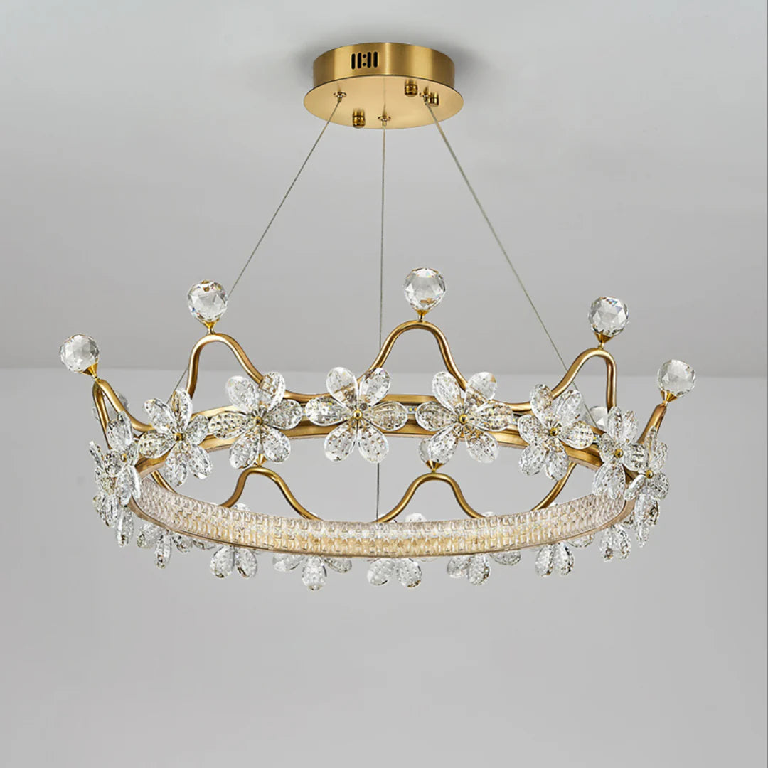 Golden Crown Garland Crystal Chandelier