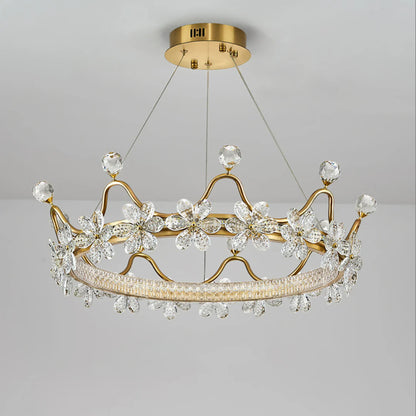Golden Crown Garland Crystal Chandelier