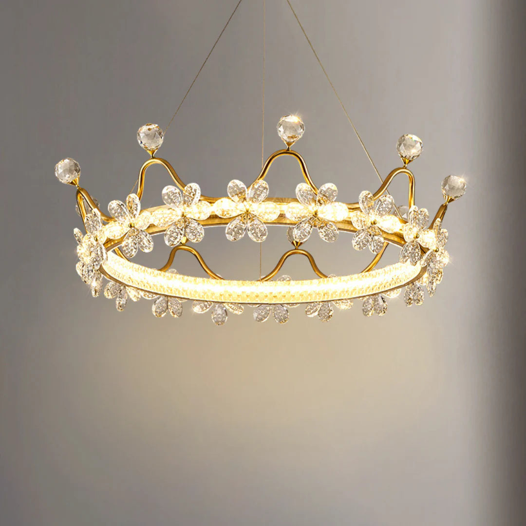 Golden Crown Garland Crystal Chandelier - Nuvé