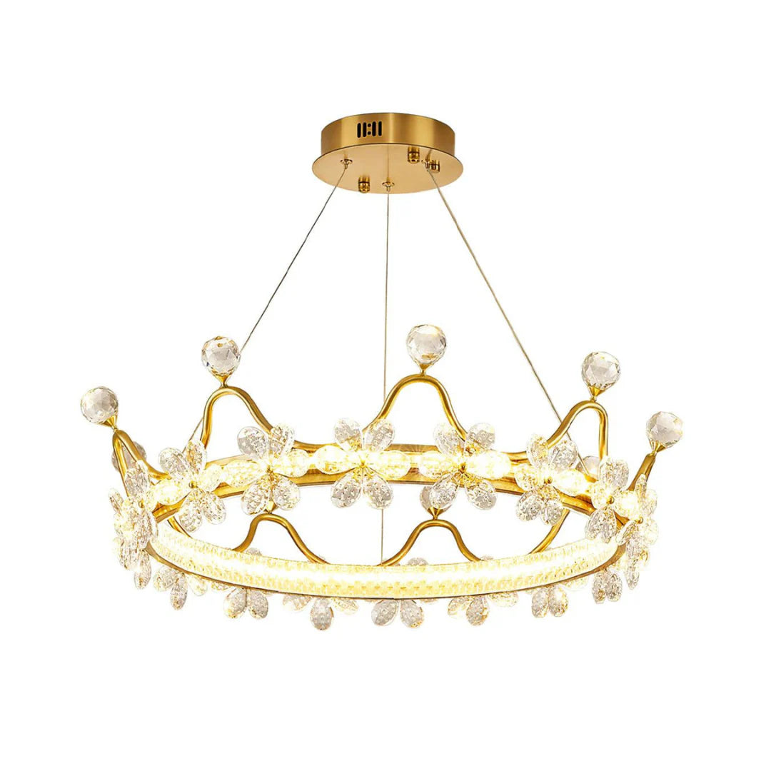 Golden Crown Garland Crystal Chandelier - Nuvé