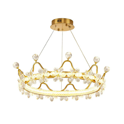 Golden Crown Garland Crystal Chandelier