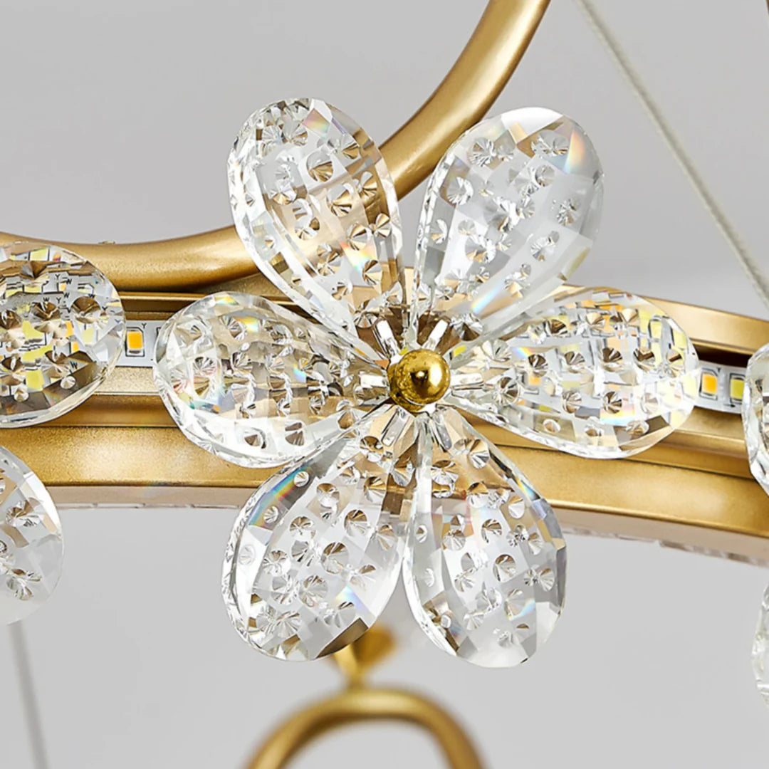 Golden Crown Garland Crystal Chandelier - Nuvé