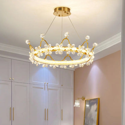 Golden Crown Garland Crystal Chandelier - Nuvé