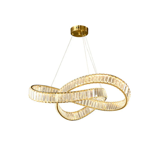Golden Ring Round Crystal Chandelier - Nuvé
