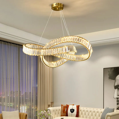 Golden Ring Round Crystal Chandelier - Nuvé