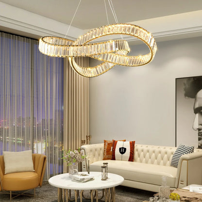 Golden Ring Round Crystal Chandelier - Nuvé