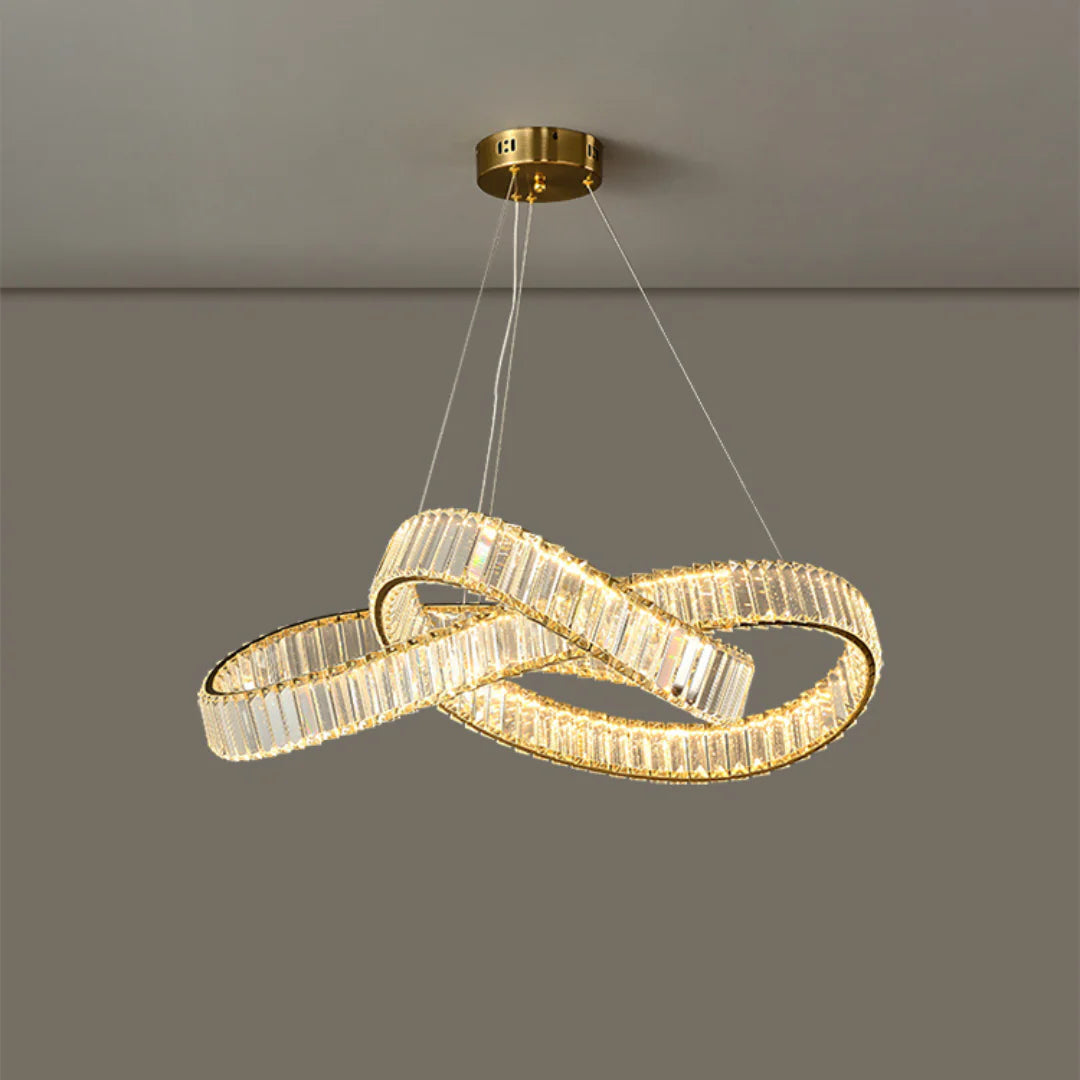 Golden Ring Round Crystal Chandelier - Nuvé