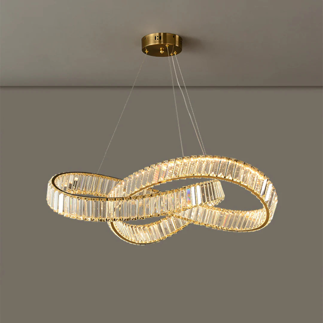 Golden Ring Round Crystal Chandelier - Nuvé
