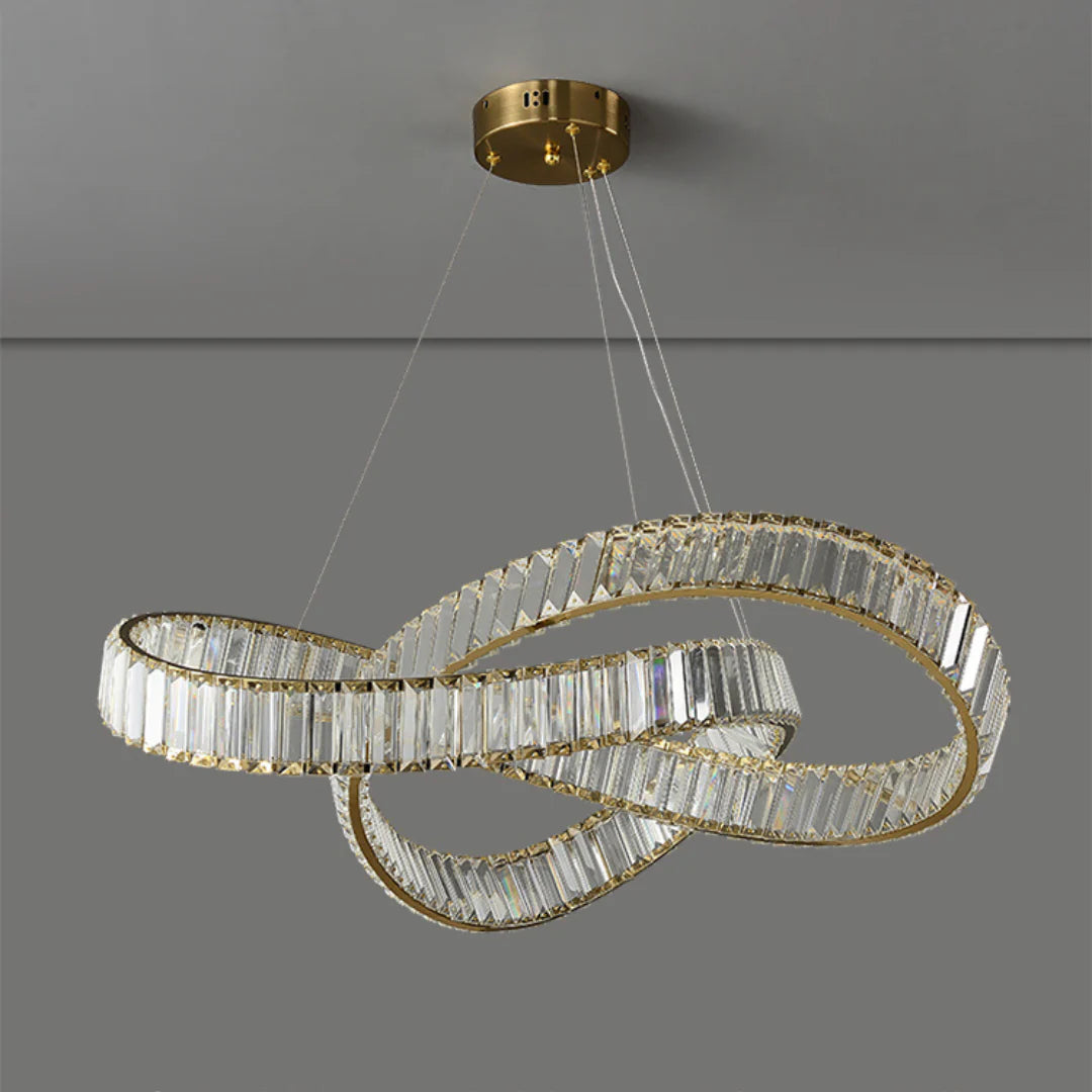 Golden Ring Round Crystal Chandelier - Nuvé
