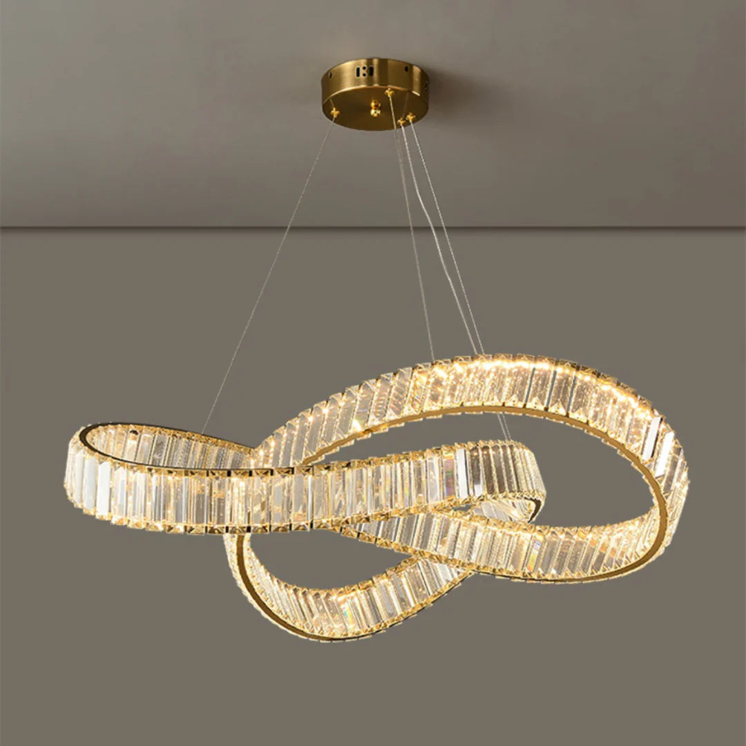 Golden Ring Round Crystal Chandelier - Nuvé