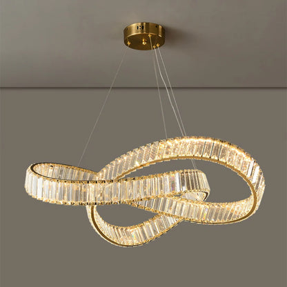 Golden Ring Round Crystal Chandelier - Nuvé