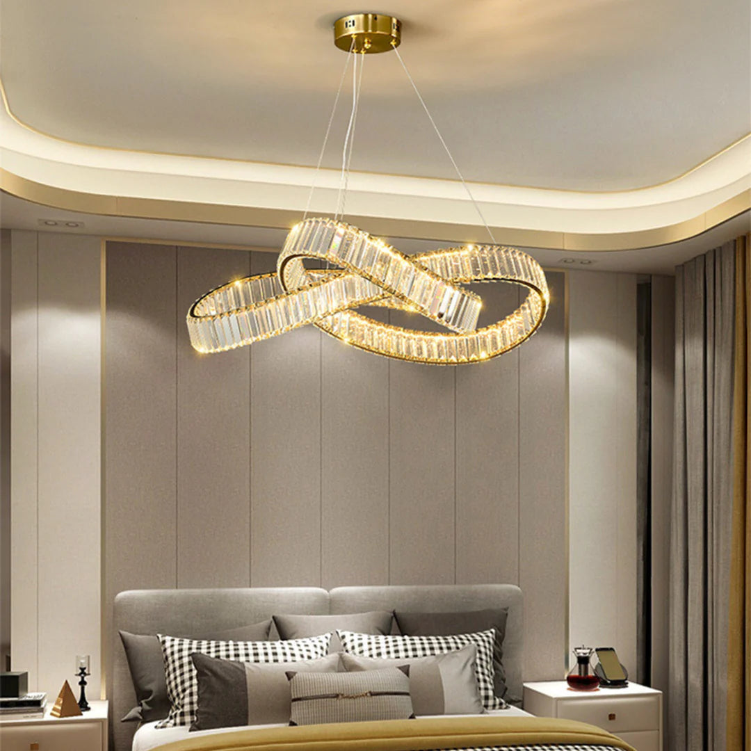 Golden Ring Round Crystal Chandelier - Nuvé