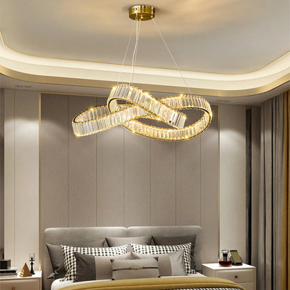 Golden Ring Round Crystal Chandelier - Nuvé