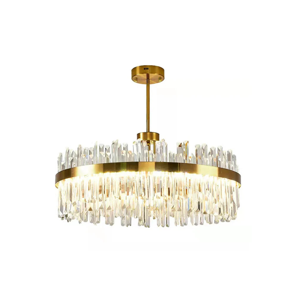 Golden Round Crystal Chandelier - Nuvé