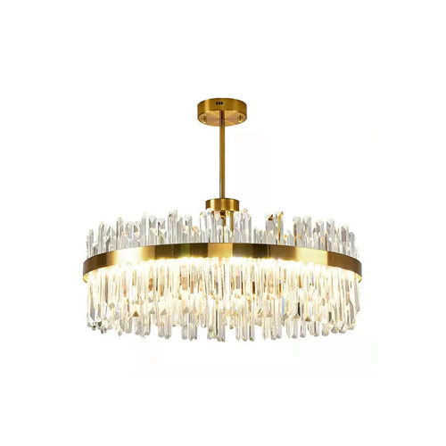 Golden Round Crystal Chandelier - Nuvé