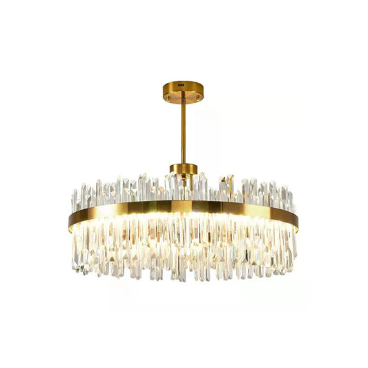 Golden Round Crystal Chandelier - Nuvé