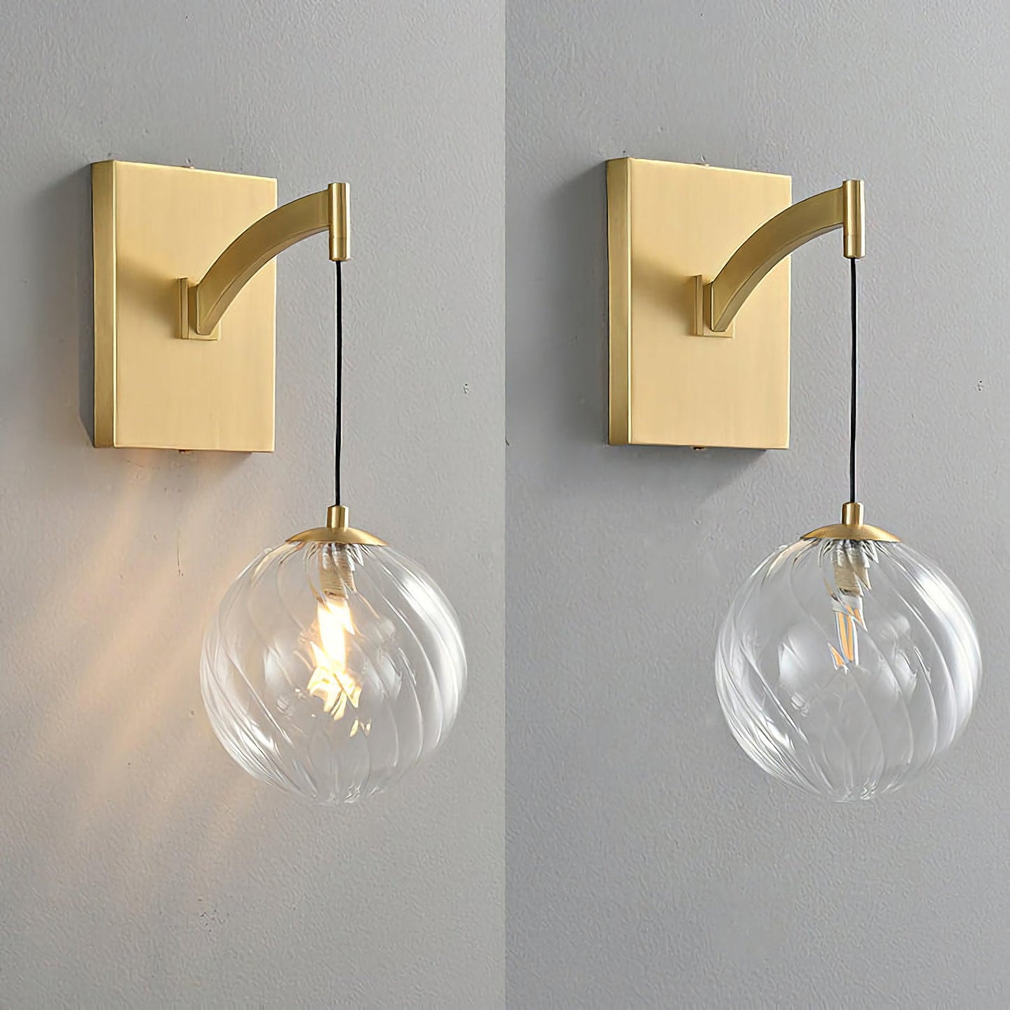 Golden Globe Glass Wall Lamp - Nuvé