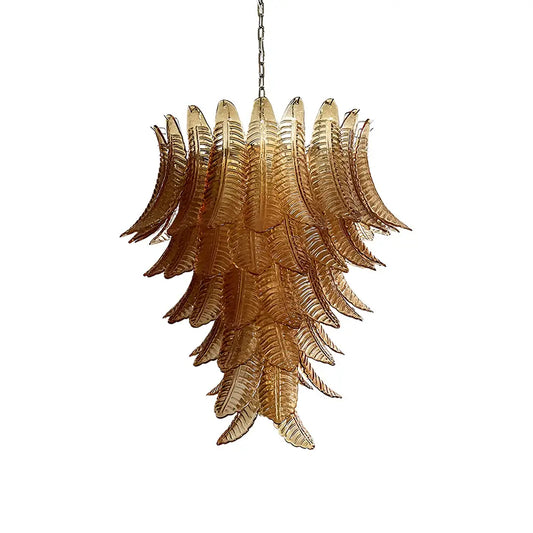 Gorgeous Murano Felci Amber Glass Chandelier - Nuvé