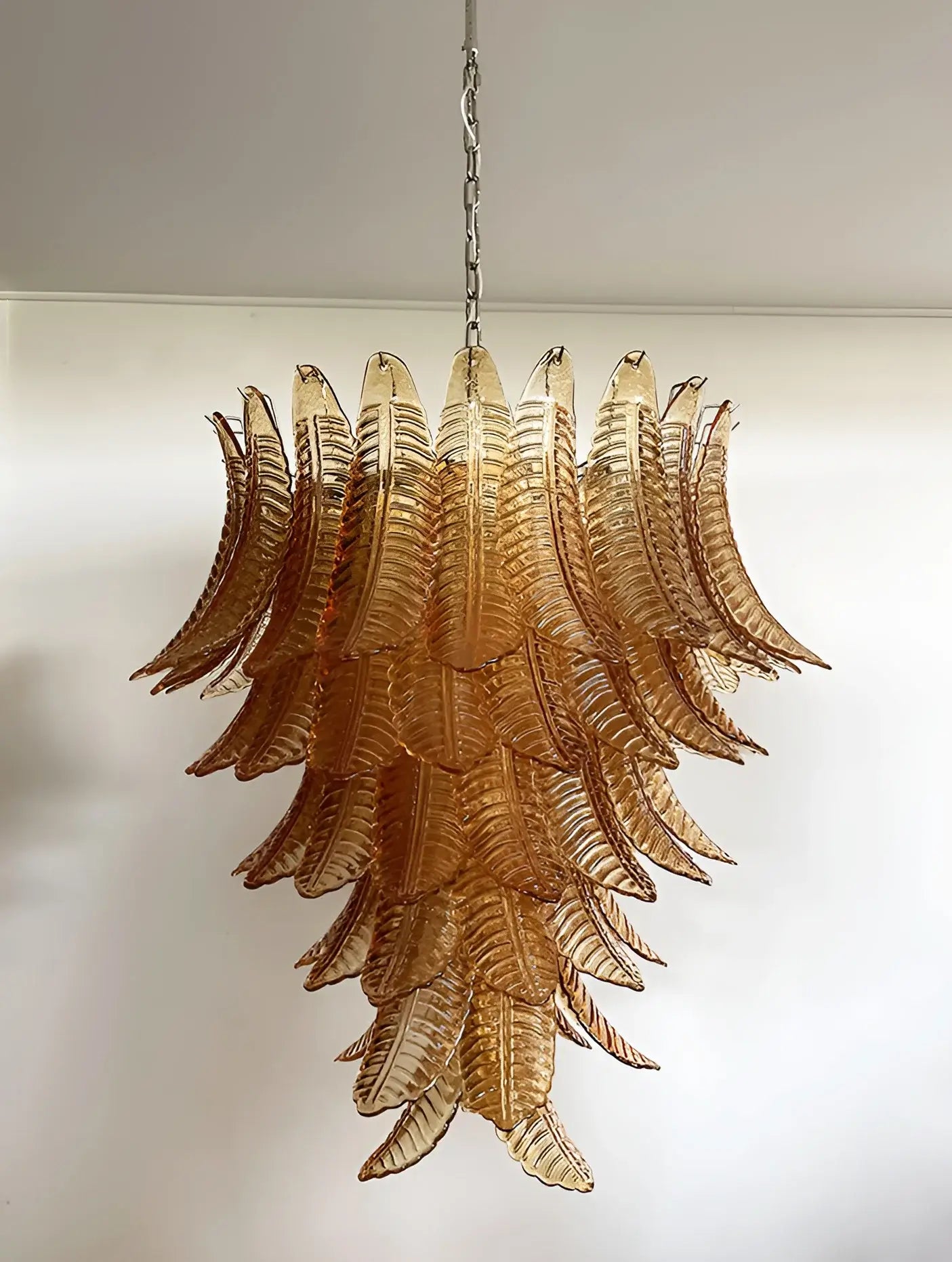 Gorgeous Murano Felci Amber Glass Chandelier - Nuvé