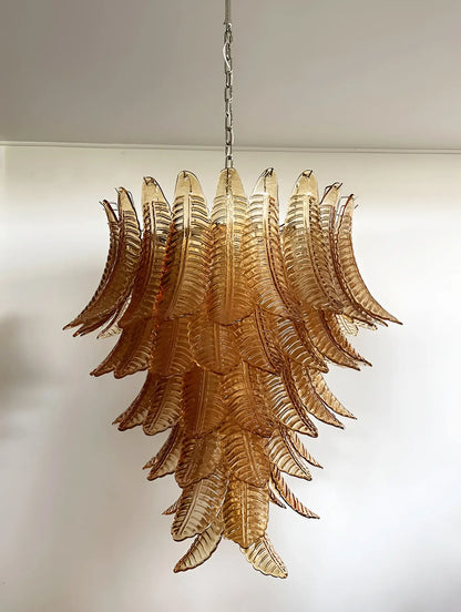 Gorgeous Murano Felci Amber Glass Chandelier - Nuvé