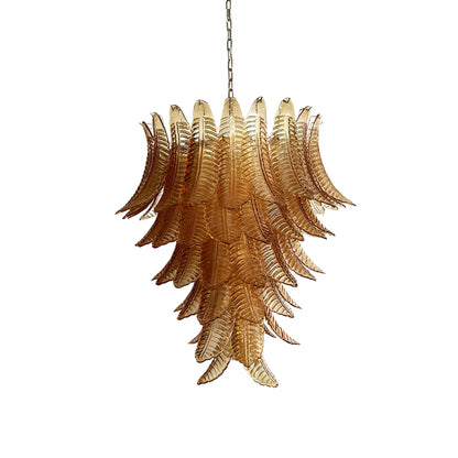Gorgeous Murano Felci Amber Glass Chandelier - Nuvé