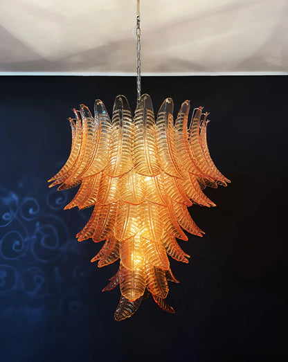 Gorgeous Murano Felci Amber Glass Chandelier - Nuvé