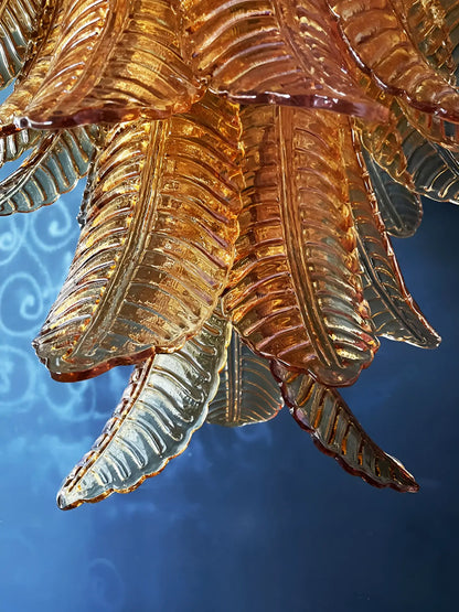 Gorgeous Murano Felci Amber Glass Chandelier - Nuvé