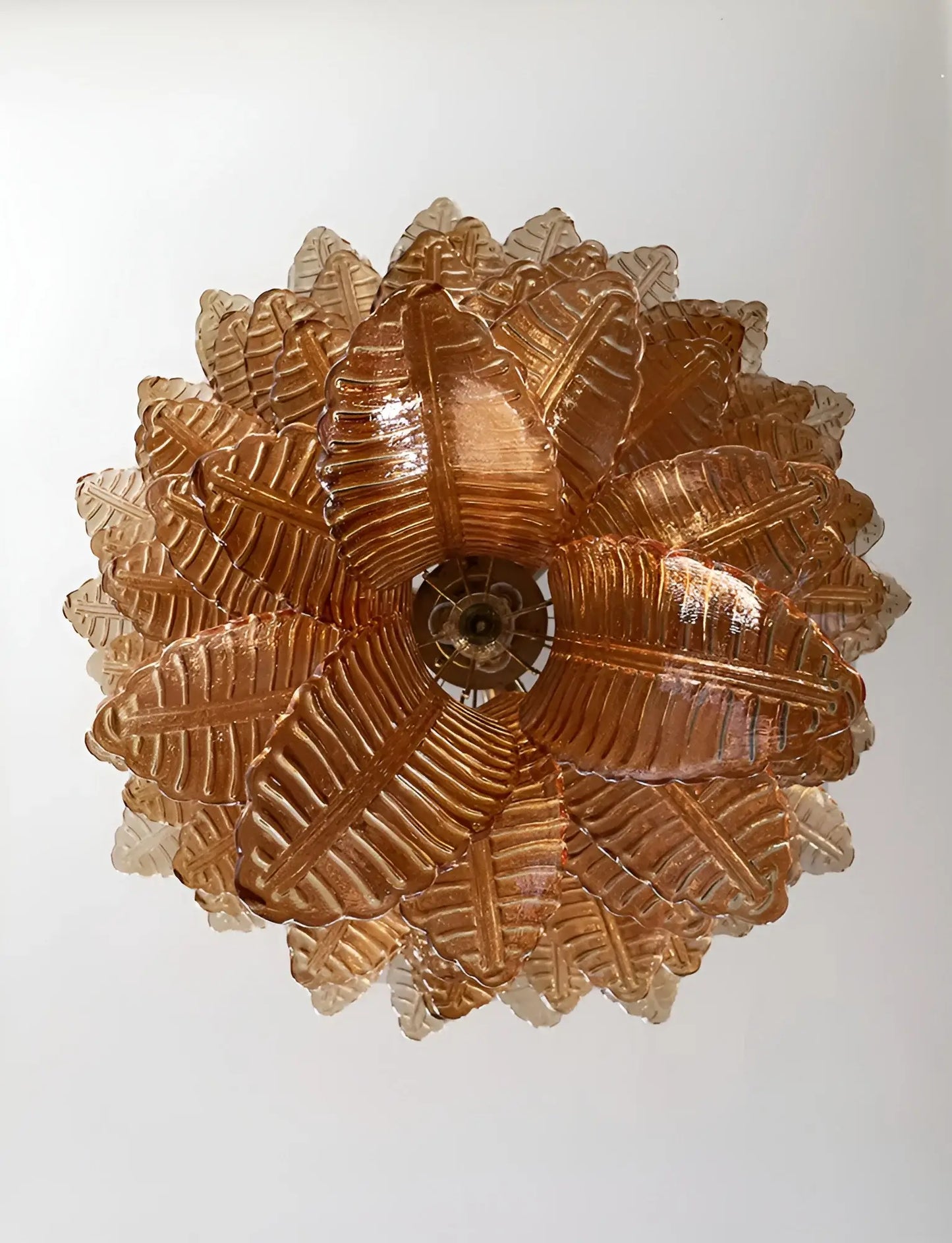 Gorgeous Murano Felci Amber Glass Chandelier - Nuvé