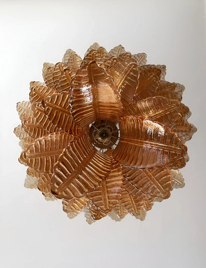 Gorgeous Murano Felci Amber Glass Chandelier - Nuvé