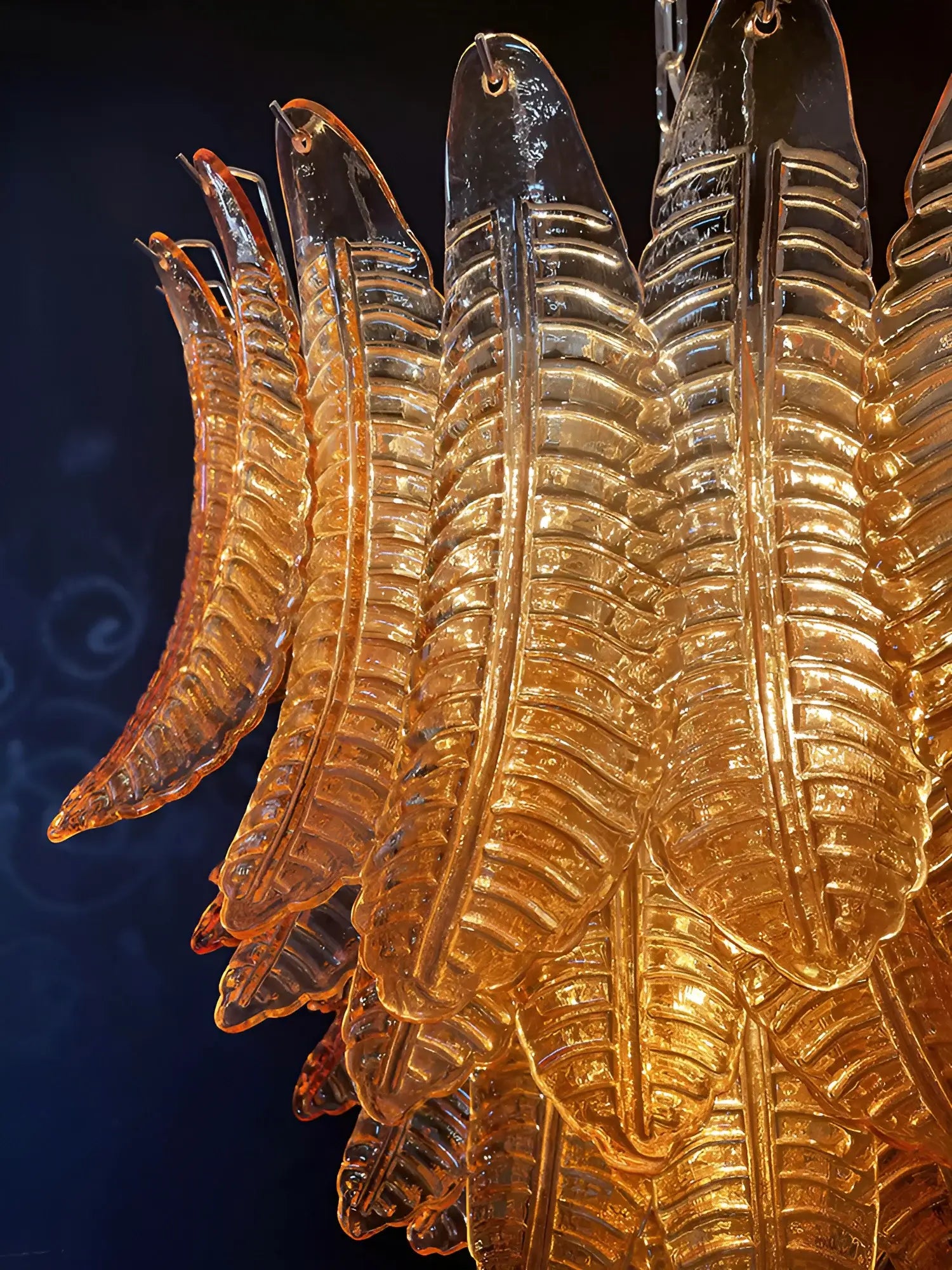 Gorgeous Murano Felci Amber Glass Chandelier - Nuvé