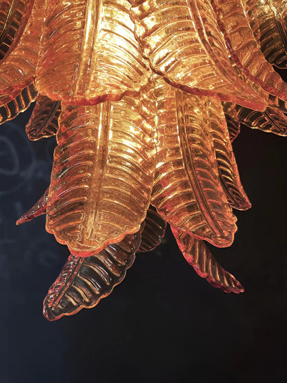 Gorgeous Murano Felci Amber Glass Chandelier - Nuvé