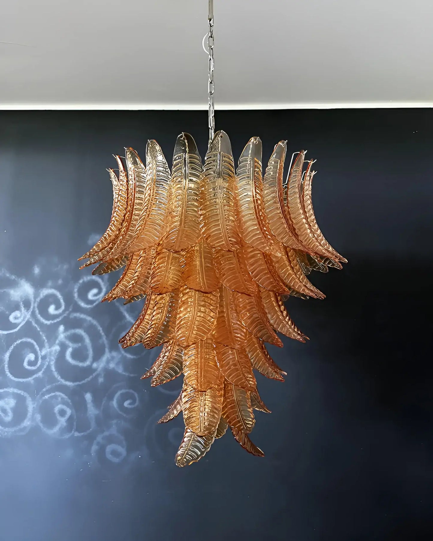 Gorgeous Murano Felci Amber Glass Chandelier - Nuvé